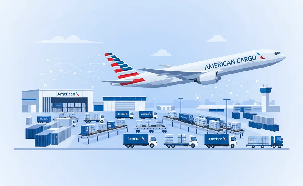 American Airlines Cargo - Ilustración de carga aérea