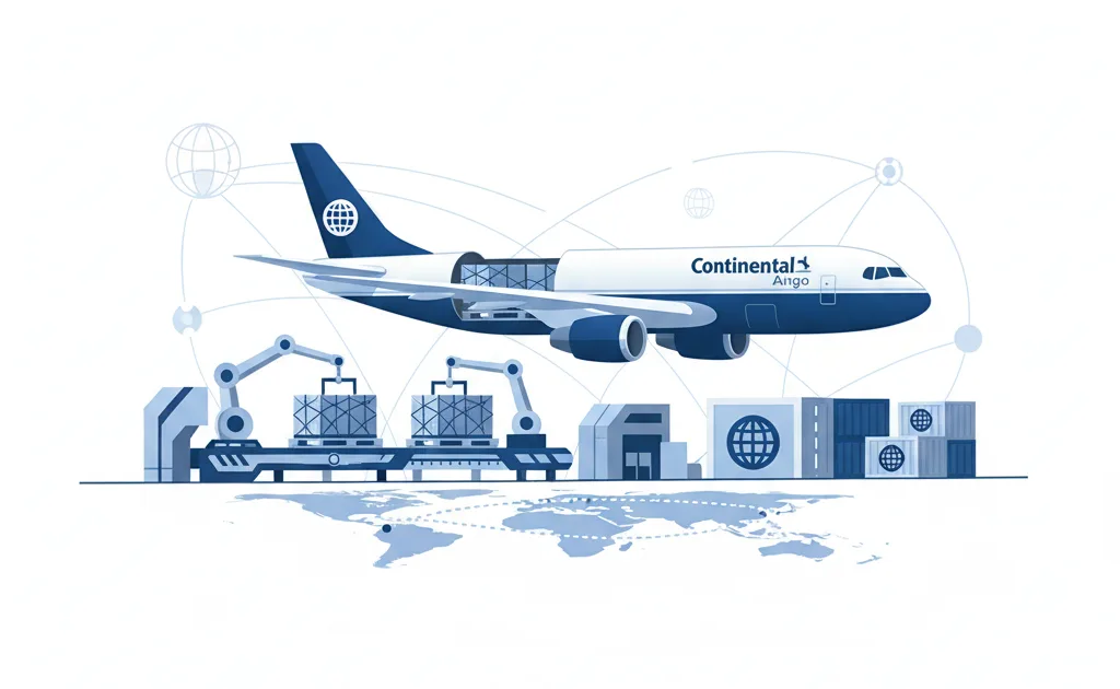 Continental Airlines - Ilustración de carga aérea